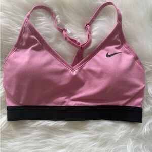 Nike Women's Pink and Black Sports Bra